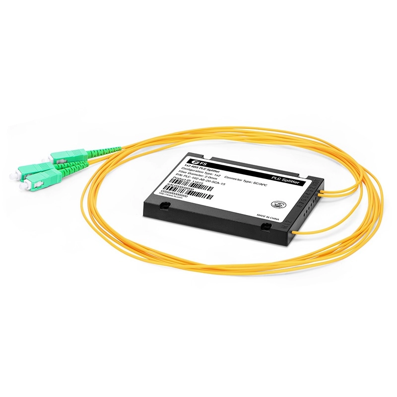 1x2 PLC Optik Ayırıcı - SC / APC Konnektörlü ve 2.0 mm Pigtailed Kablolu ABS Ek 